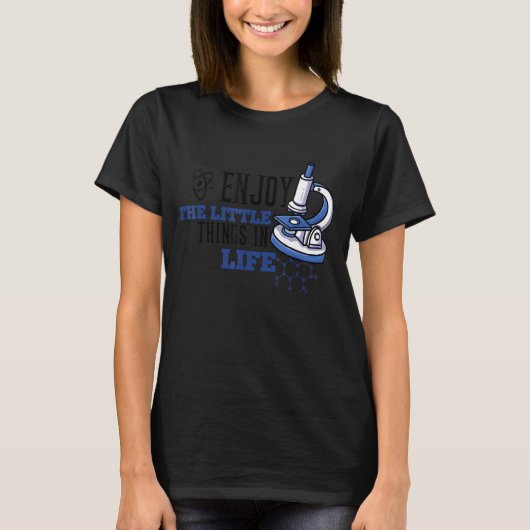 顕微鏡おもしろい、微生物学者生物学おたくSCI Tシャツ (正面)