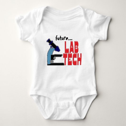 顕微鏡が付いている実験室TECH ベビーボディスーツ (正面)