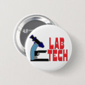 顕微鏡が付いている実験室TECH 缶バッジ (正面&裏面)