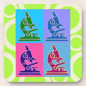 顕微鏡のポップアートのコースター コースター (正面)