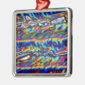 顕微鏡の下の亜鉛アセテートの水晶 メタルオーナメント (左)