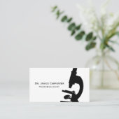 顕微鏡の医学の黒く及び白い名刺 名刺 (スタンド正面)