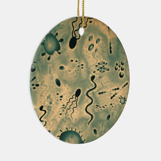 顕微鏡の微生物 セラミックオーナメント (右)