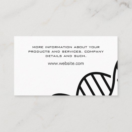 顕微鏡を通して見ている科学者 名刺 (裏面)