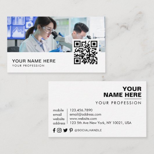 顕微鏡サイエンティテストラボQRコード 名刺 (正面/裏面)