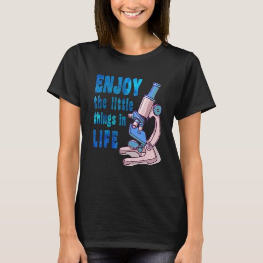 顕微鏡微生物学おたく科学ラ Tシャツ (正面)