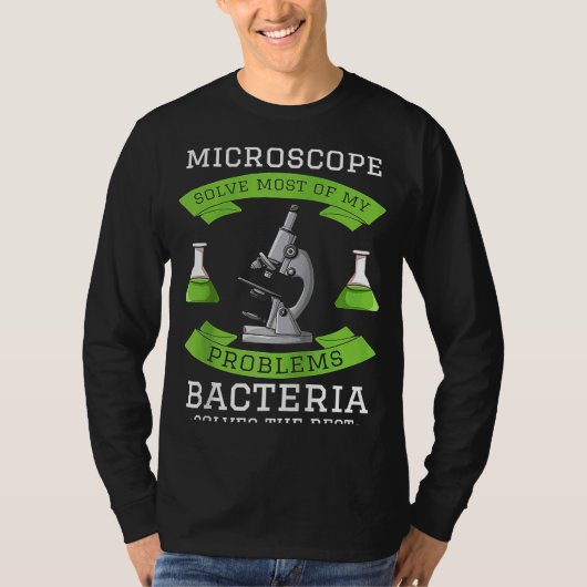 顕微鏡微生物学研究室生物学 Tシャツ (正面)