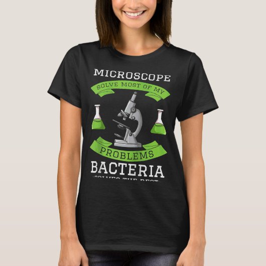 顕微鏡微生物研究所生物学科学 Tシャツ (正面)