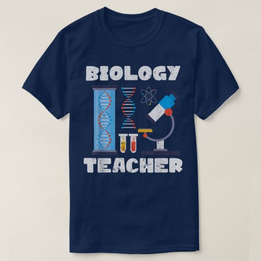 顕微鏡生物学研究室生物学先生B Tシャツ (デザイン正面)