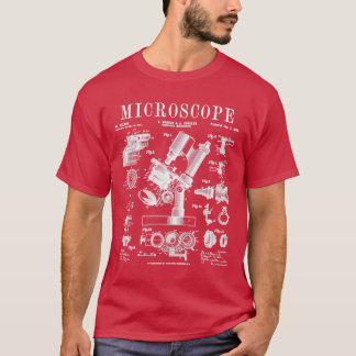 顕微鏡生物学科学ヴィンテージ特許 Tシャツ