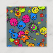 顕微鏡的健康ウイルス菌がテンプレート スクエア名刺 (正面)