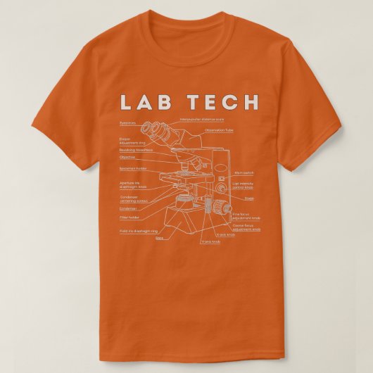 顕微鏡科学技術者実験技術者の事前学習 Tシャツ (デザイン正面)