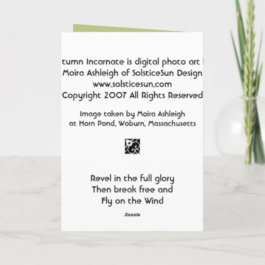 顕現した秋 カード (裏面)