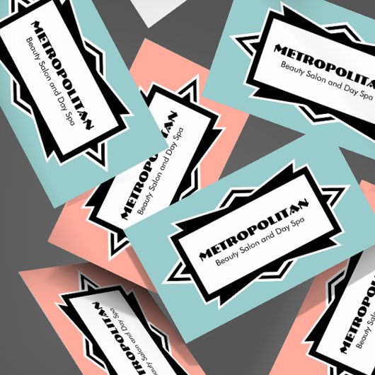 顕著でシンプルなアールデコのカスタム色 名刺