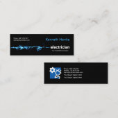 顕著で青い電気稲妻の電気技師 スキニー名刺 (正面/裏面)