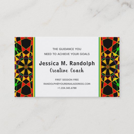 顕著なジャマイカ色の種族のスタイルパターン 名刺 (正面)