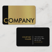 顕著なブラシをかけられた金ゴールドおよび黒い名刺 名刺 (正面/裏面)