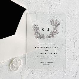 顕著なモノグラム結婚の アクリル招待状