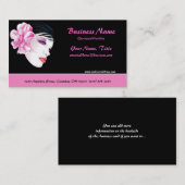 顕著な花の名刺を持つ美しい女性 名刺 (正面/裏面)