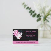 顕著な花の名刺を持つ美しい女性 名刺 (スタンド正面)