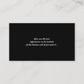 顕著な花の名刺を持つ美しい女性 名刺 (裏面)