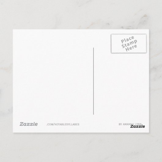 顕著な音節 ポストカード (裏面)