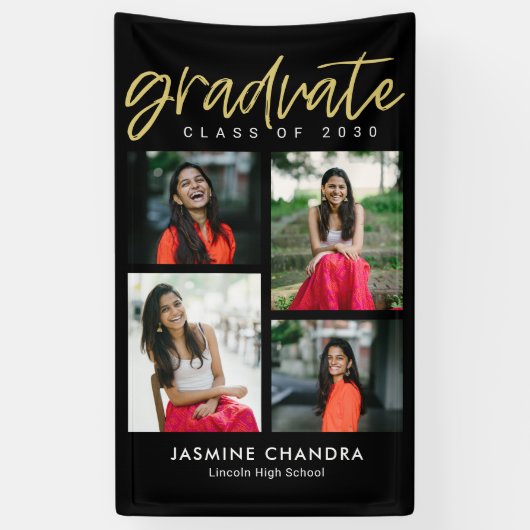 顕著にカッコいい編集可能なカラー卒業バナー 横断幕 (縦)