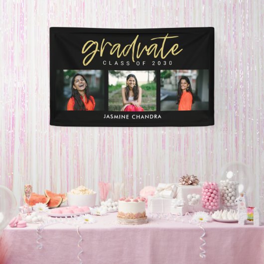 顕著にカッコいい編集可能なカラー卒業バナー 横断幕 (パーティー)