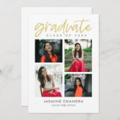 顕著にクール編集可能なカラーの卒業招待状 招待状 (正面/裏面)