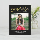 顕著にクール編集可能なカラーの卒業招待状 招待状 (スタンド正面)