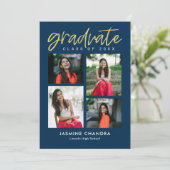 顕著にクール編集可能なカラーの卒業招待状 招待状 (スタンド正面)