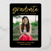 顕著カッコいいな箔卒業編集可能カラーフォイルI 箔招待状 (正面)