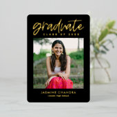 顕著カッコいいな箔卒業編集可能カラーフォイルI 箔招待状 (立ち正面)