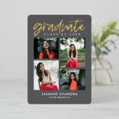 顕著カッコいいな箔卒業編集可能カラーフォイルI 箔招待状 (立ち正面)