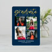 顕著カッコいいな箔卒業編集可能カラーフォイルI 箔招待状 (立ち正面)