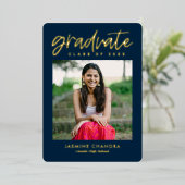 顕著カッコいいな箔卒業編集可能カラーフォイルI 箔招待状 (立ち正面)