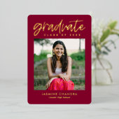 顕著カッコいいな箔卒業編集可能カラーフォイルI 箔招待状 (立ち正面)