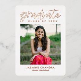 顕著カッコいいな箔卒業編集可能カラーフォイルI 箔招待状