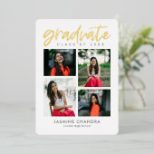 顕著カッコいいな箔卒業編集可能カラーフォイルI 箔招待状 (立ち正面)