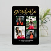 顕著カッコいいな箔卒業編集可能カラー 箔招待状 (立ち正面)