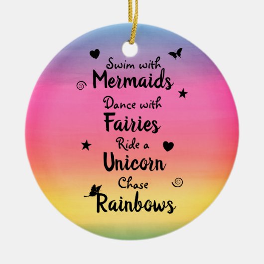 願いおよび夢の陶磁器のオーナメント セラミックオーナメント (正面)