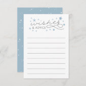 願いとアドバイス スターベイビーシャワー ゲーム カード 青 (正面/裏面)