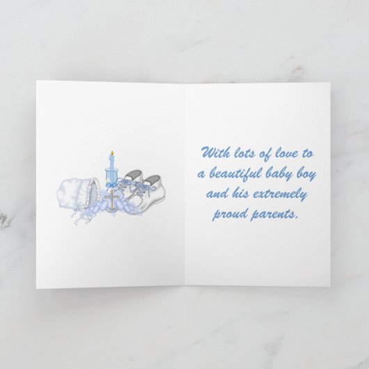 願いに洗礼を施している男の子 カード (内部)