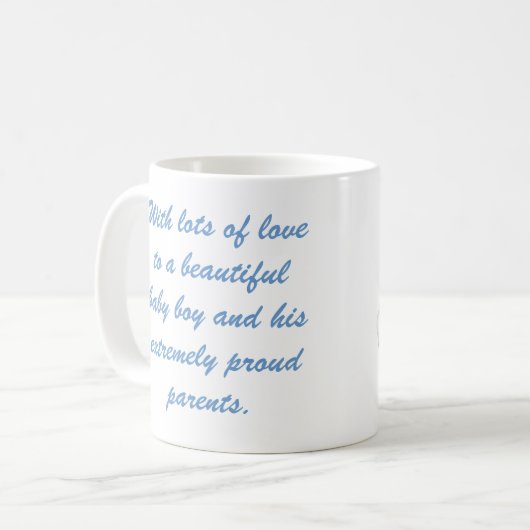 願いに洗礼を施している男の子 コーヒーマグカップ (正面左)