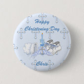 願いに洗礼を施している男の子 缶バッジ (正面)