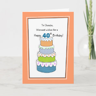 願いのレイヤー40thまたは任意の年齢誕生日 カード