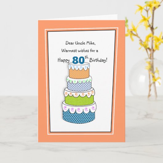 願いのレイヤー80thまたは任意の年齢の誕生日 カード (黄色い花)