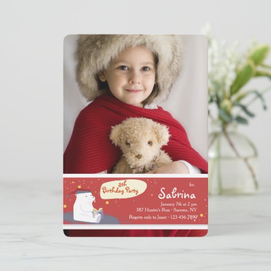 願いの写真のパーティの招待状を作って下さい 招待状 (スタンド正面)