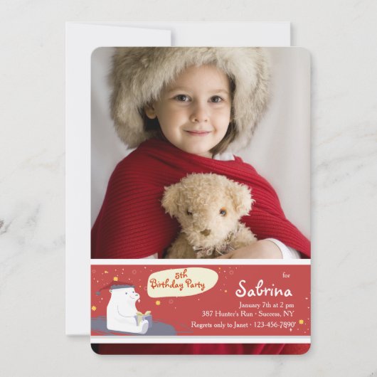 願いの写真のパーティの招待状を作って下さい 招待状 (正面)