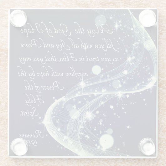 願いの神，ローマ人への手紙第15章13節 ガラスコースター (裏面)